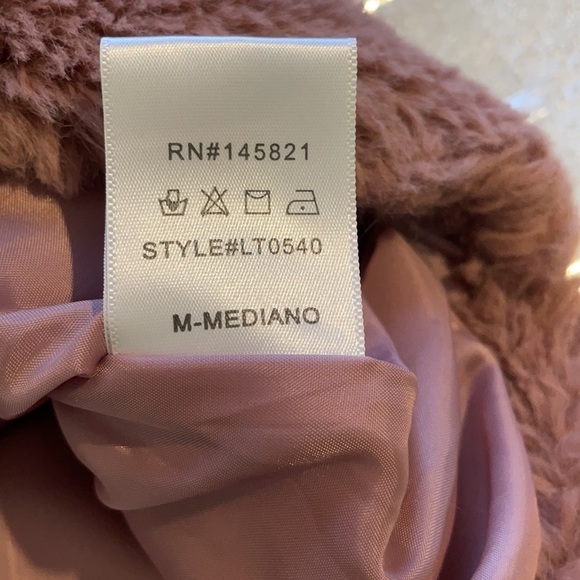 Listicle 1/4 zip Faux fur soft pullover popover teddy bear Mauve cozy M - Picture 8 of 11